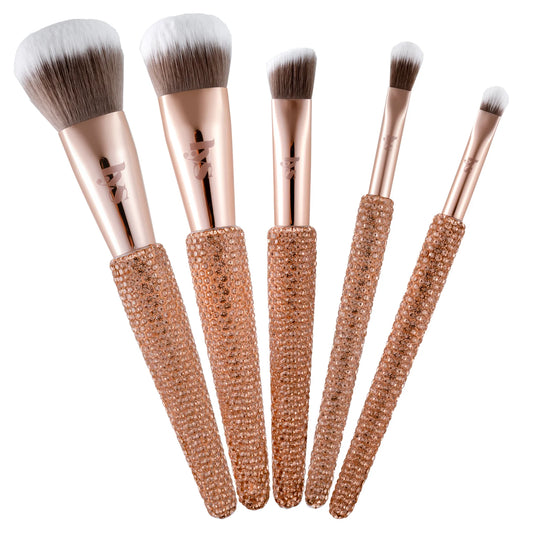 LYS Beauty Complete Confidence 5pc Full Face Rhinestone Brush Set