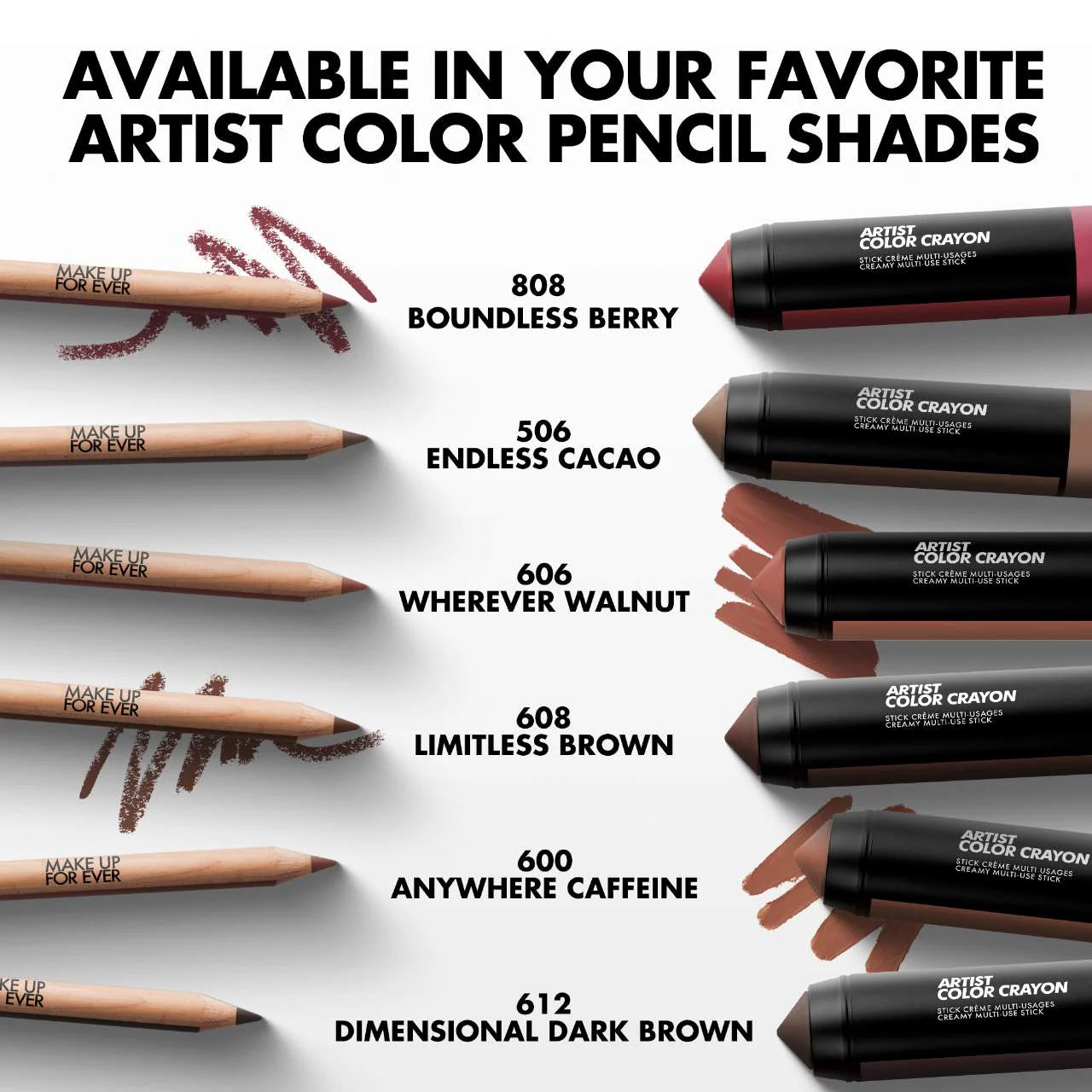 MAKE UP FOR EVER Artist Color Crayon Waterproof Multi-Use Stick For Cheeks, Lips and Eyes