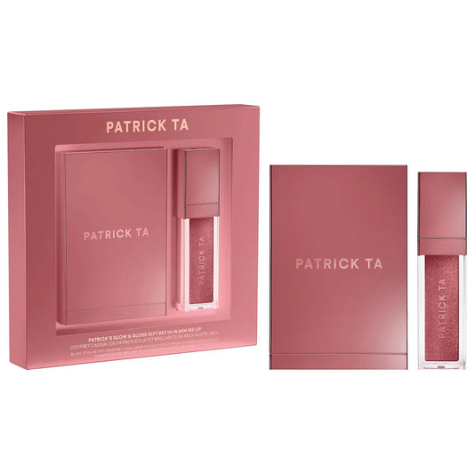 PATRICK TA Patrick's Glow and Gloss Set: Major Headlines Blush Duo and Plumping Lip Gloss Makeup Gift Set