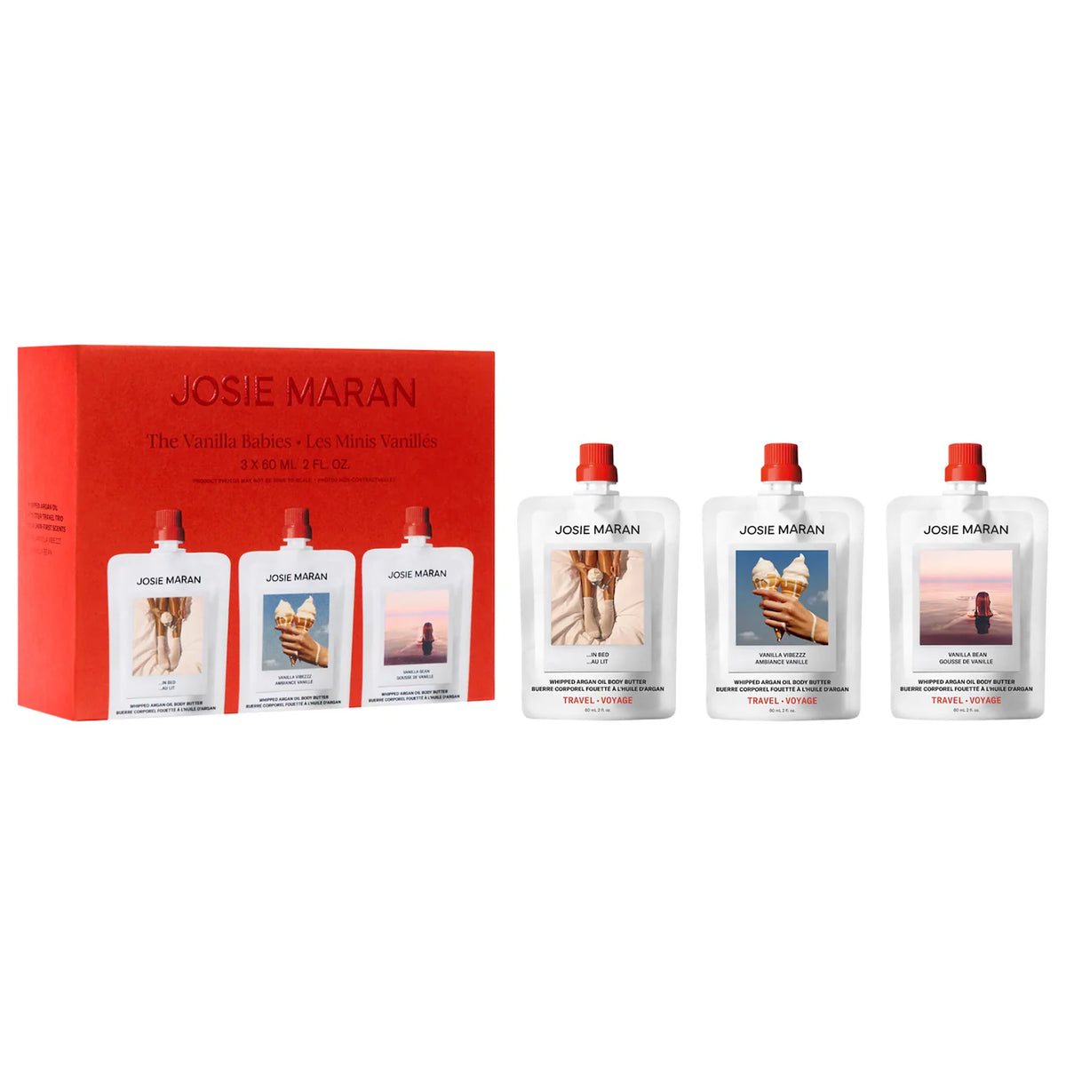 JOSIE MARAN The Vanilla Babies 3-Piece Body Butter Hydration Mini Gift Set