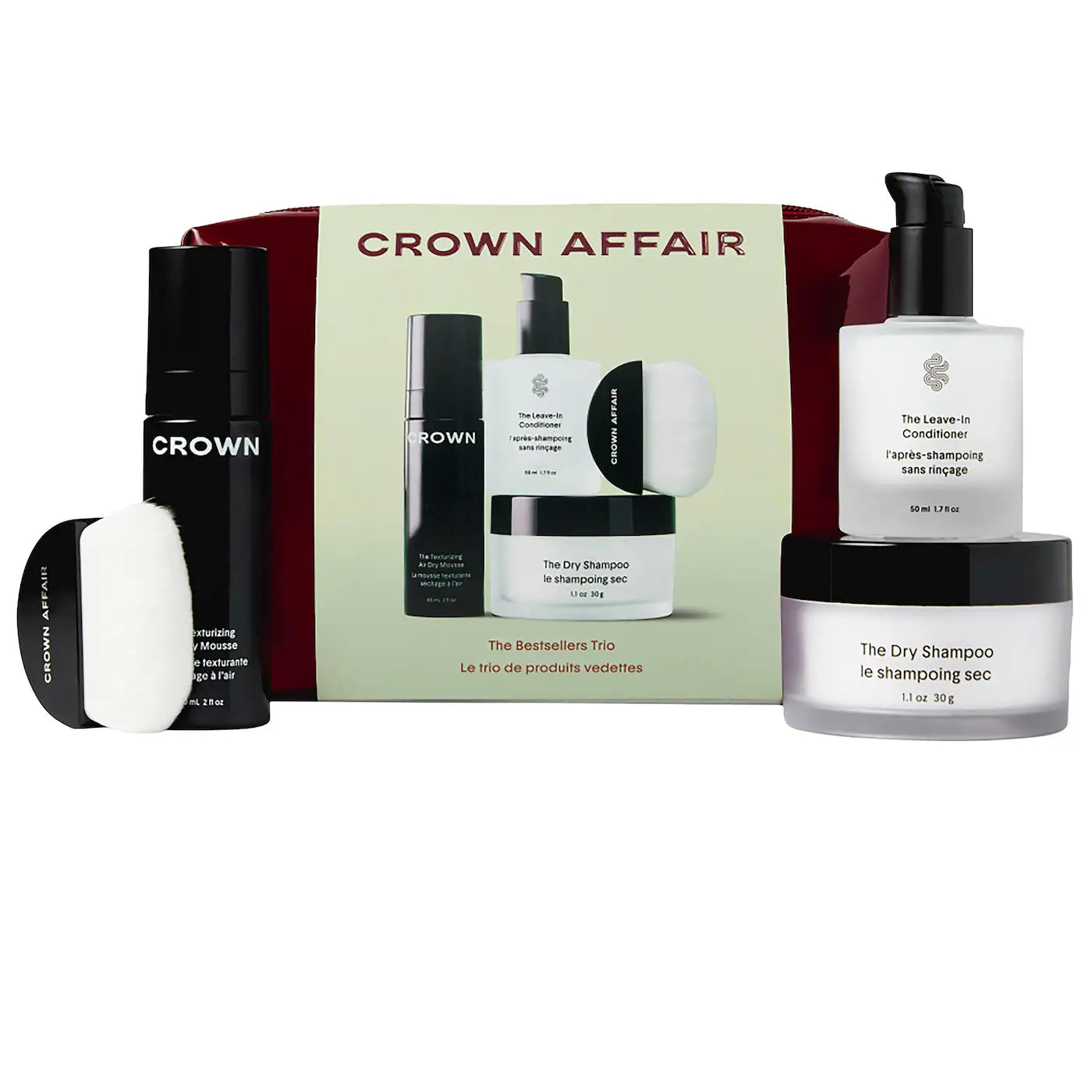 Crown Affair The Bestsellers Trio Hair Gift Set for Volume, Hydration & Air-Dry Texture