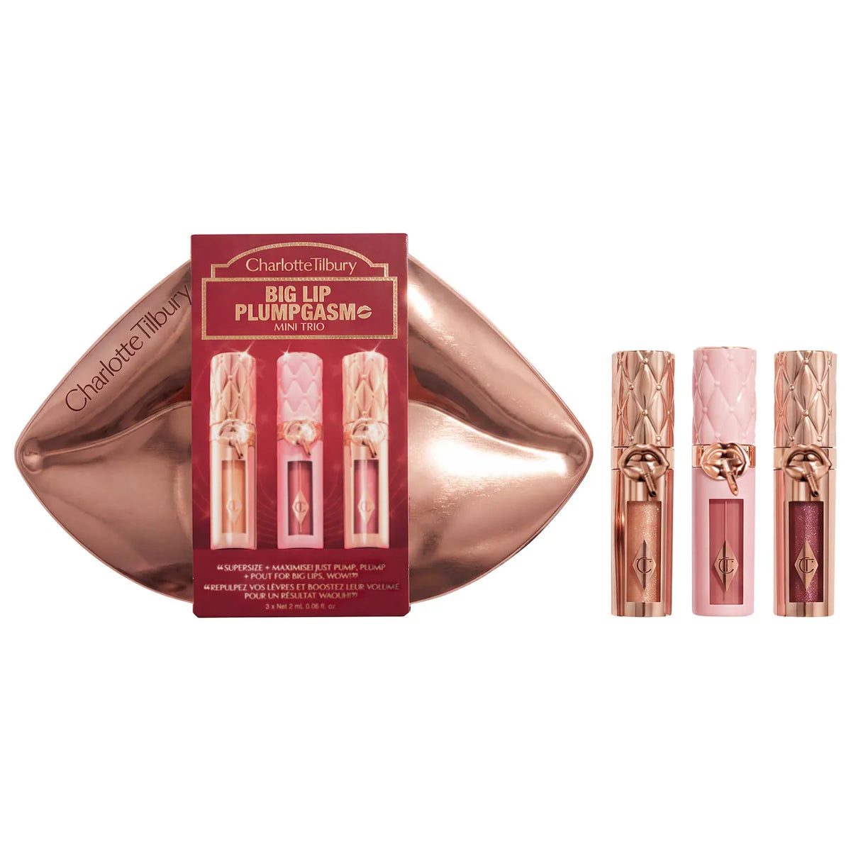 Charlotte Tilbury Mini Big Lip Plumpgasm Plumping Lip Gloss Trio Makeup Gift Set