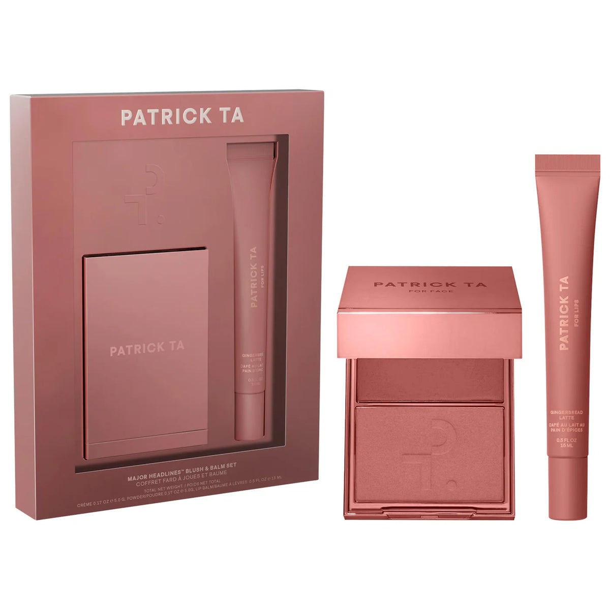 PATRICK TA Major Headlines Double-Take Crème & Powder Blush Duo & Lip Balm Makeup Gift Set
