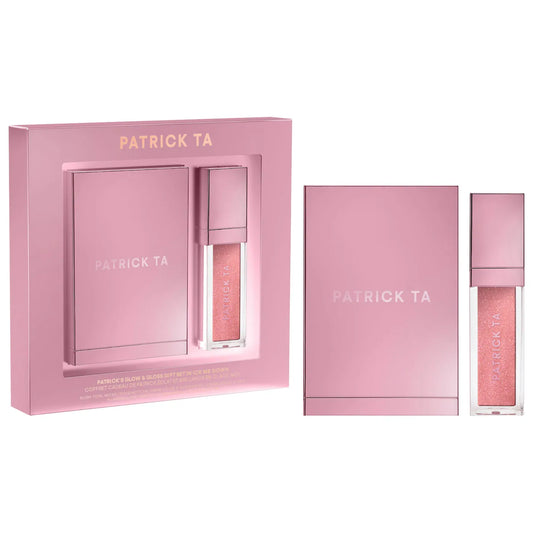 PATRICK TA  Patrick's Glow and Gloss Set: Major Headlines Blush Duo and Plumping Lip Gloss Makeup Gift Set