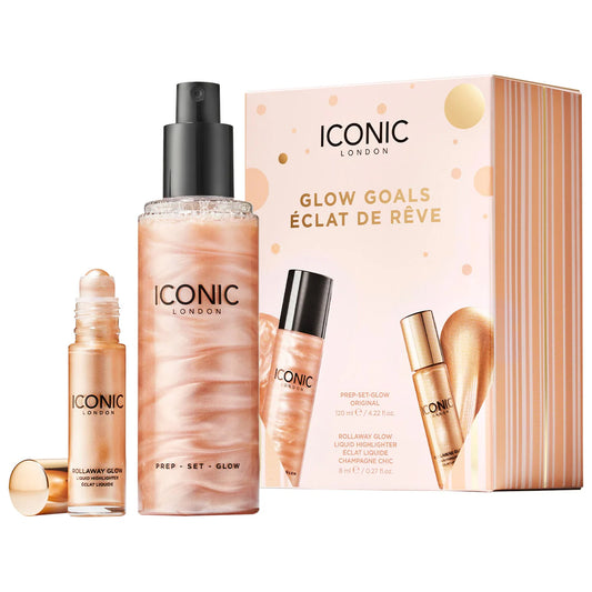 Iconic London Glow Goals Setting Spray And Highlighter Set