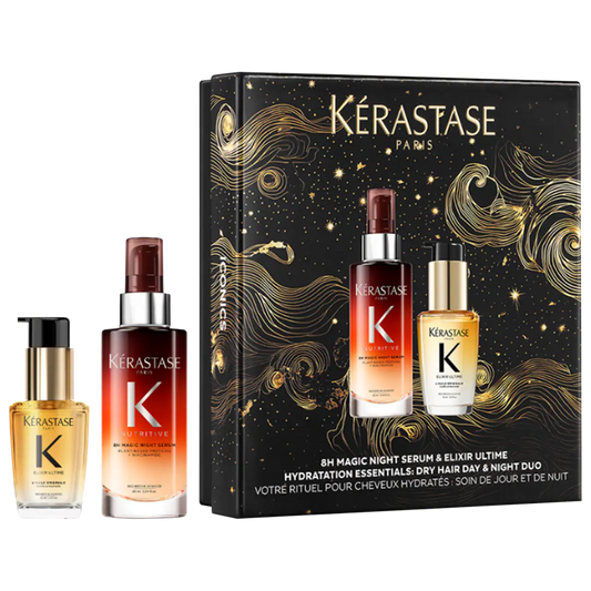 Kérastase Iconic Hair Heroes Gift Set: 8H Magic Night Serum & Mini Elixir Ultime Hair Oil