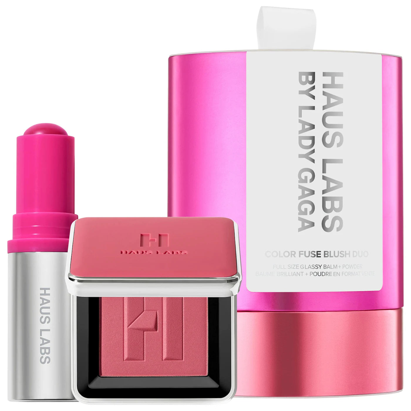 HAUS LABS BY LADY GAGA Color Fuse Glassy Blush Balm Stick + Powder Blush Set