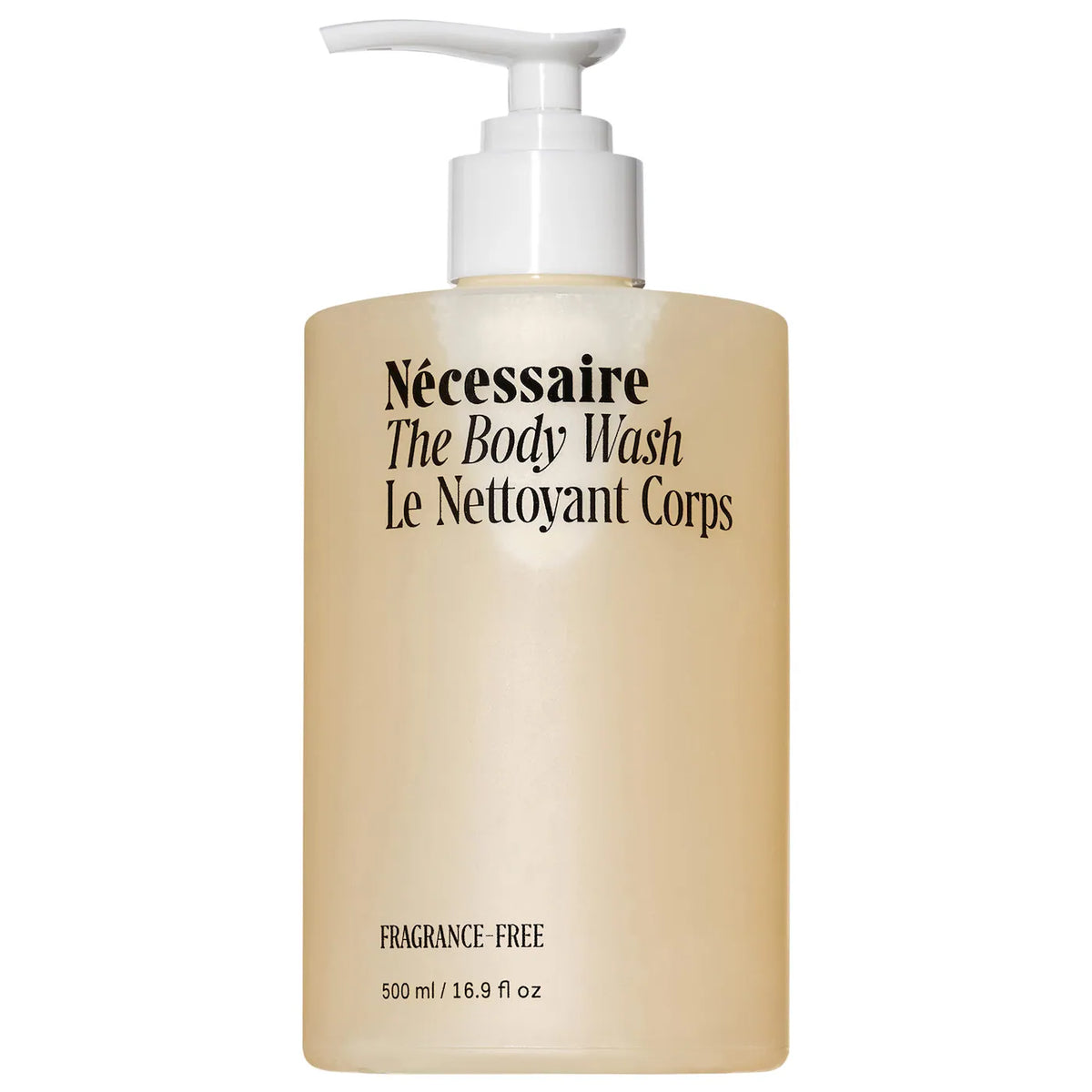 Nécessaire The Body Wash Fragrance-Free – Barrier Cleanse With Niacinamide, 5 Essential Ceramides + Hyaluronic Acid With Pump