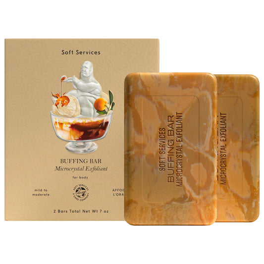 Soft Services  Affogato L’Orange Buffing Bar Body Exfoliant (2-pack) with Vanilla, Coconut, Citrus & Espresso