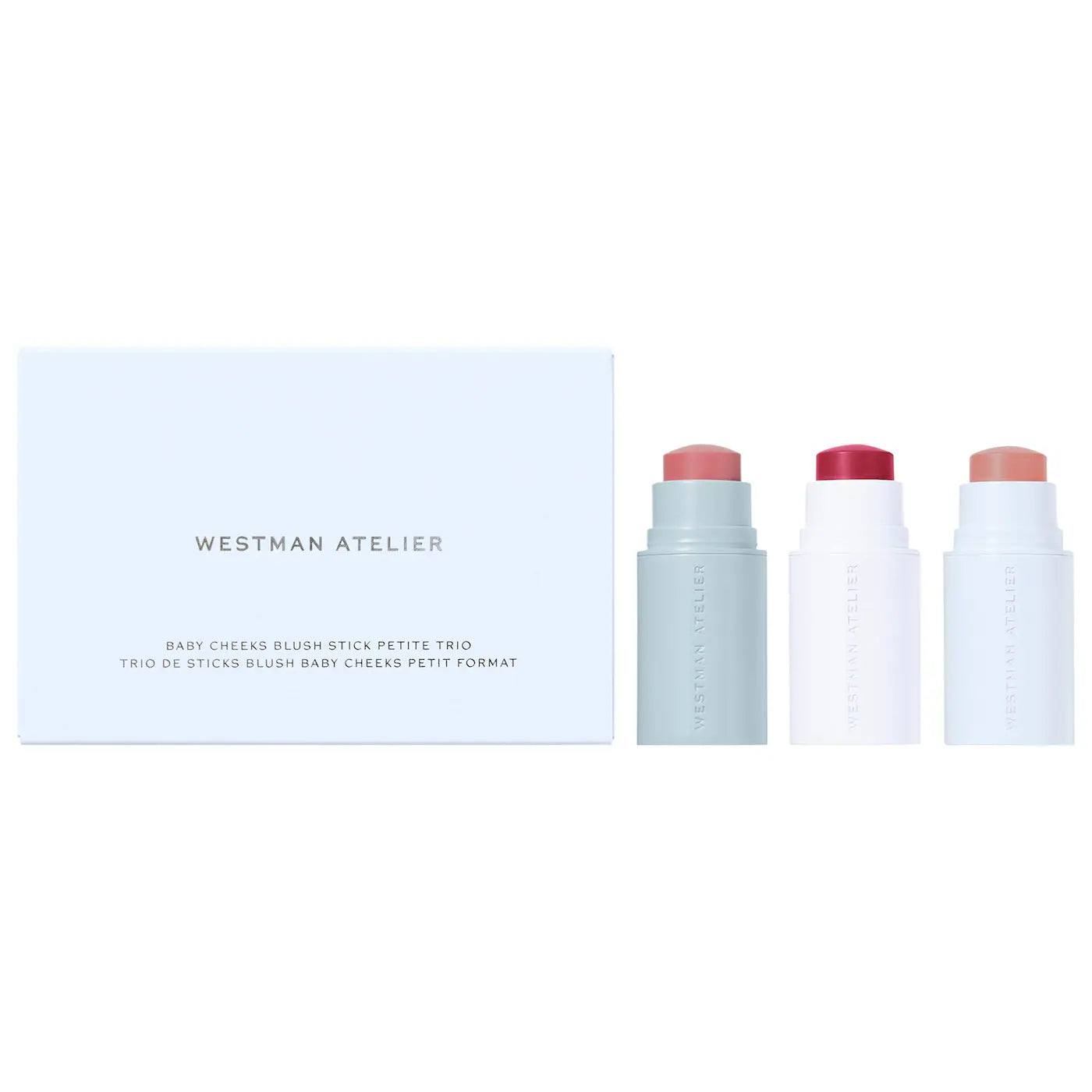 Westman Atelier Mini Baby Cheeks Lip + Cheek Cream Blush Stick Trio Gift Set