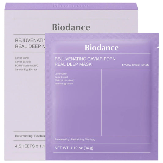 Biodance  Rejuvenating Caviar PDRN Real Deep Mask - 4 Pack for Natural Skin Renewal & Firming
