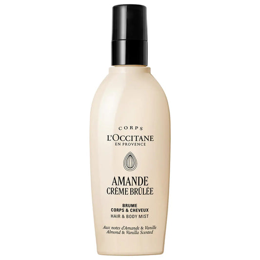 L'Occitane Amande Crème Brûlée Hair & Body Fragrance Mist with Almond + Vanilla Notes