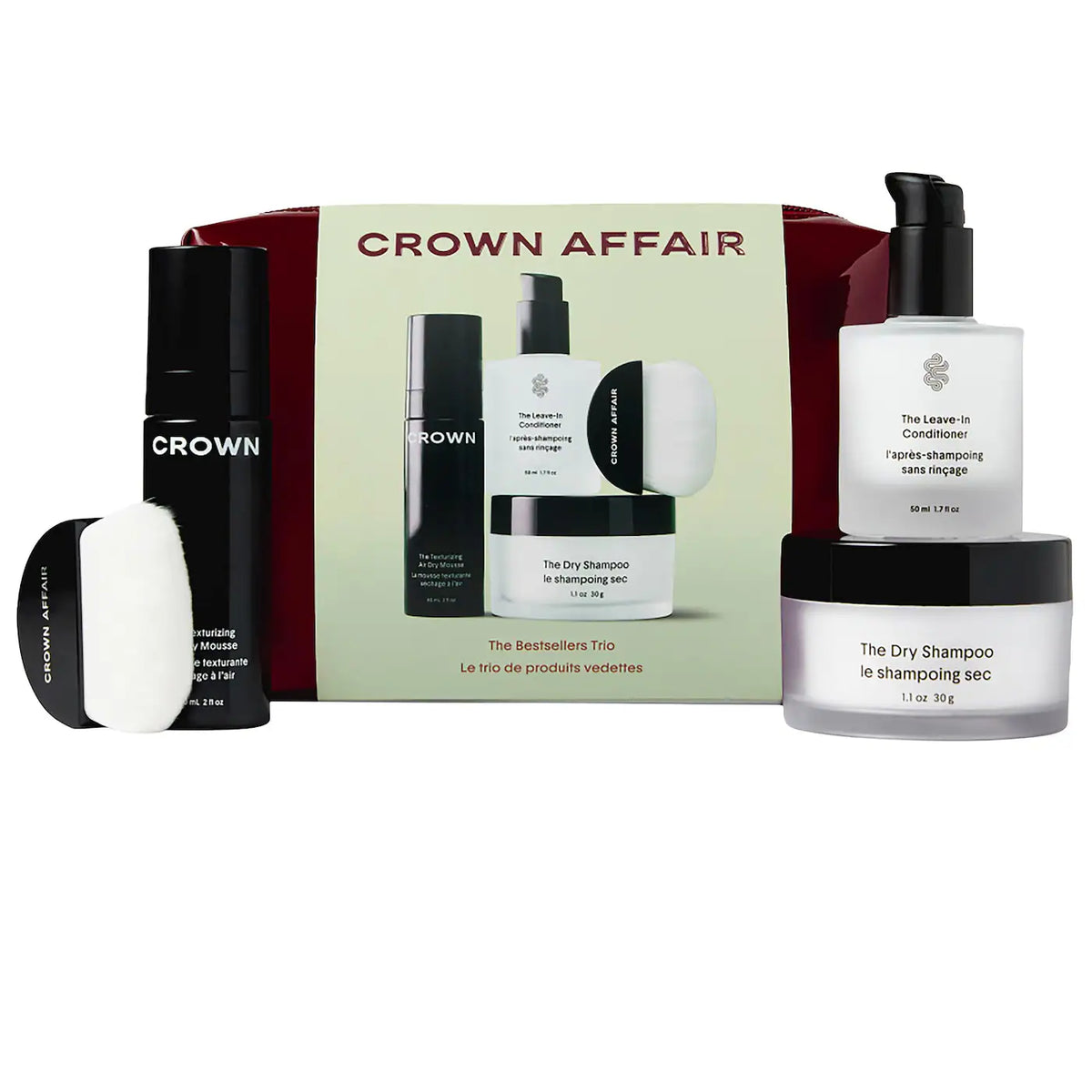Crown Affair The Bestsellers Trio Hair Gift Set for Volume, Hydration & Air-Dry Texture