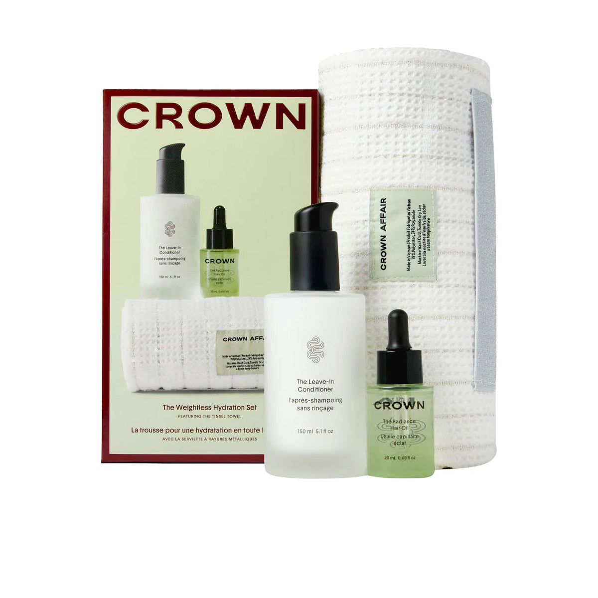 Crown Affair The Weightless Hydration Set for Frizz-Free, Shiny Hair